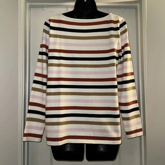 Talbots Rose Stripped Long Sleeve Tee - Picture 4 of 8